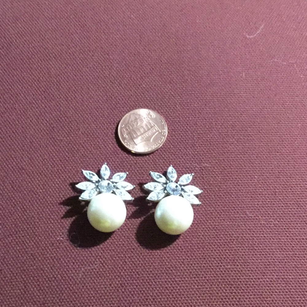Gorgeous faux pierced pearl/rhinestone earrings.